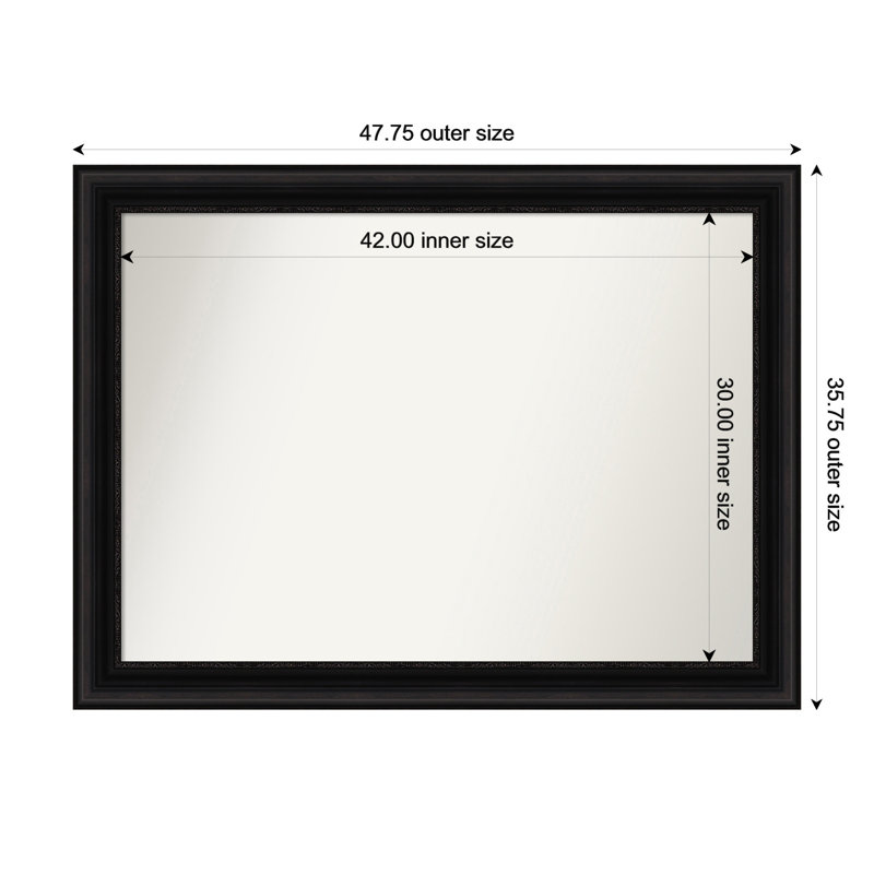 Miroir mural Senaiya, Rectangle, 35,75 po x 47,75 po