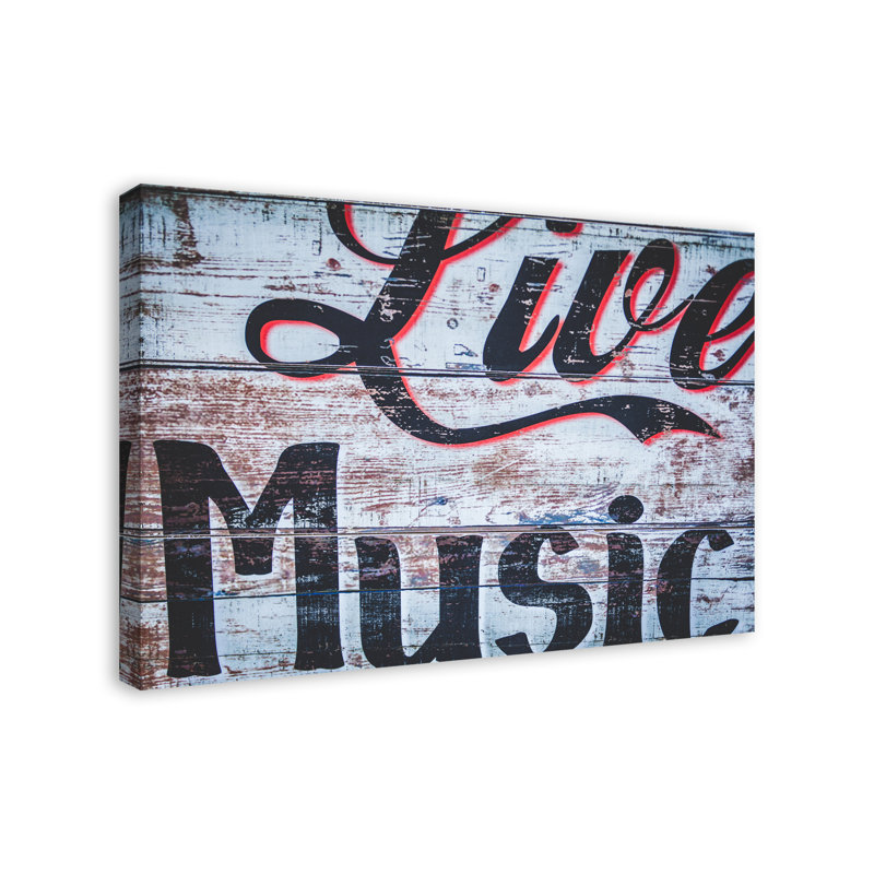 «Live Music», art textuel sur toile tendue