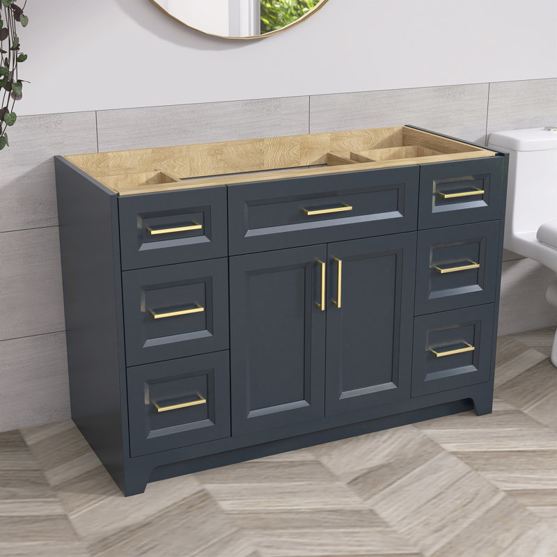 Armoire de meuble-lavabo autoportante 48 po, Marine
