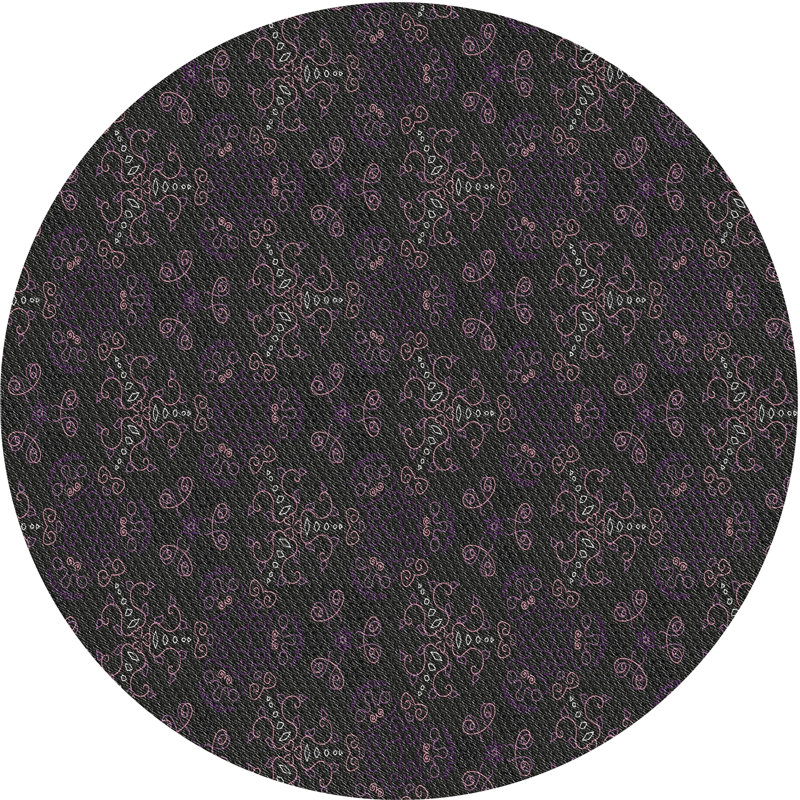 Noir Tapis décoratif, Rond 8 pi