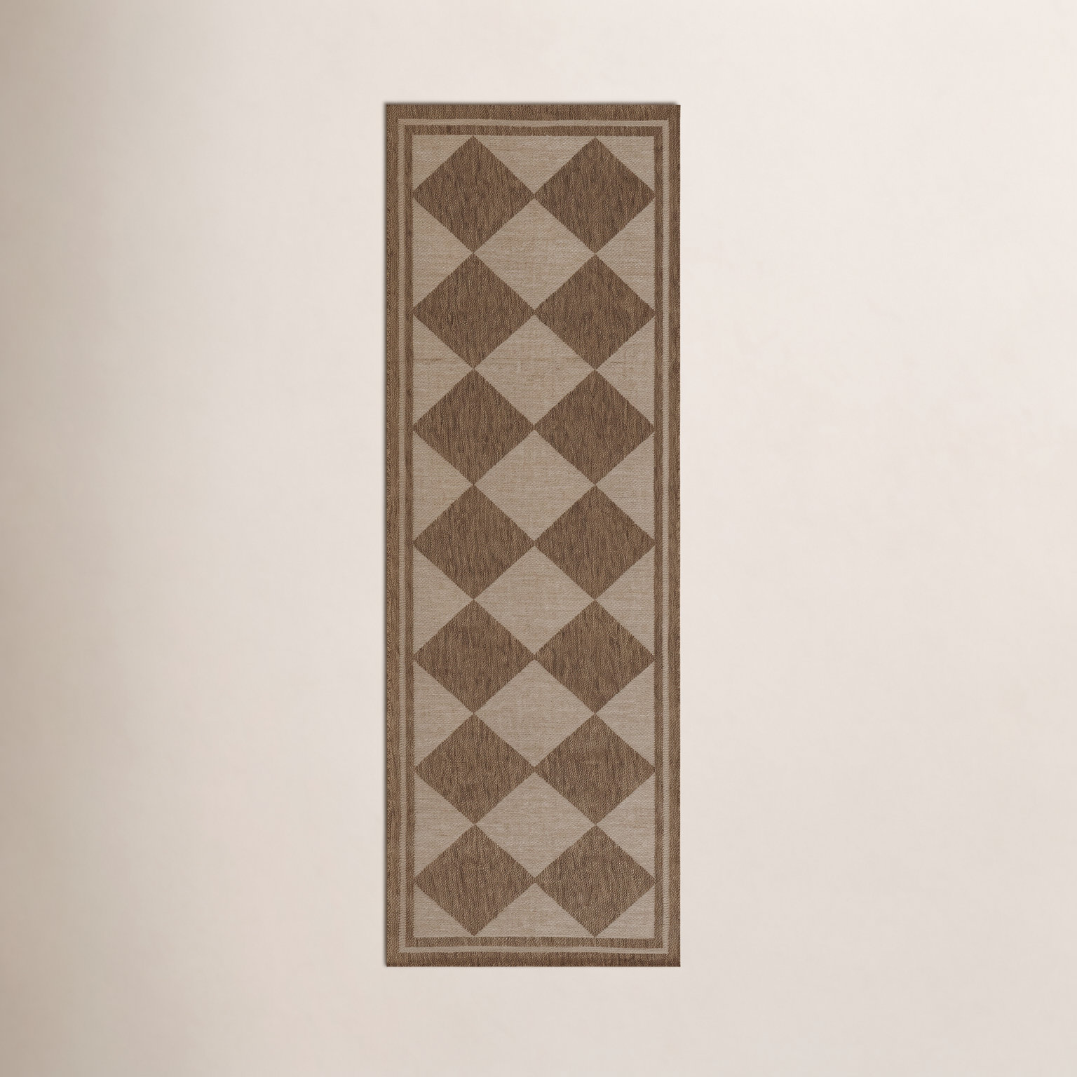 Saybrook Diamond Geometric Indoor Outdoor Rug, Runner 2'7" x 7'6"