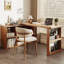 Burlywood + bureau en bois massif en forme de L noir + bureau en fer-2048491879