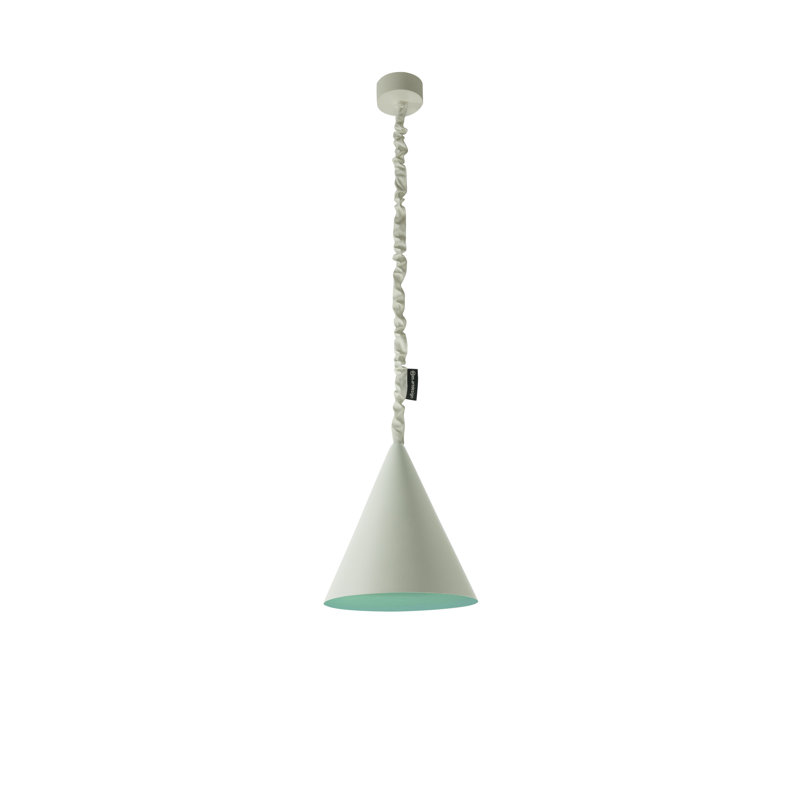 1 - Light Cement Cone Pendant, Turquoise