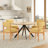 Modern Wooden Blended Linen Yellow Dining Chair-202347710