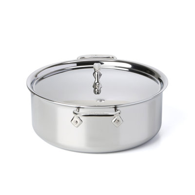 All-clad D3 Compact Stainless Steel Stock Pot With Lid In Silver