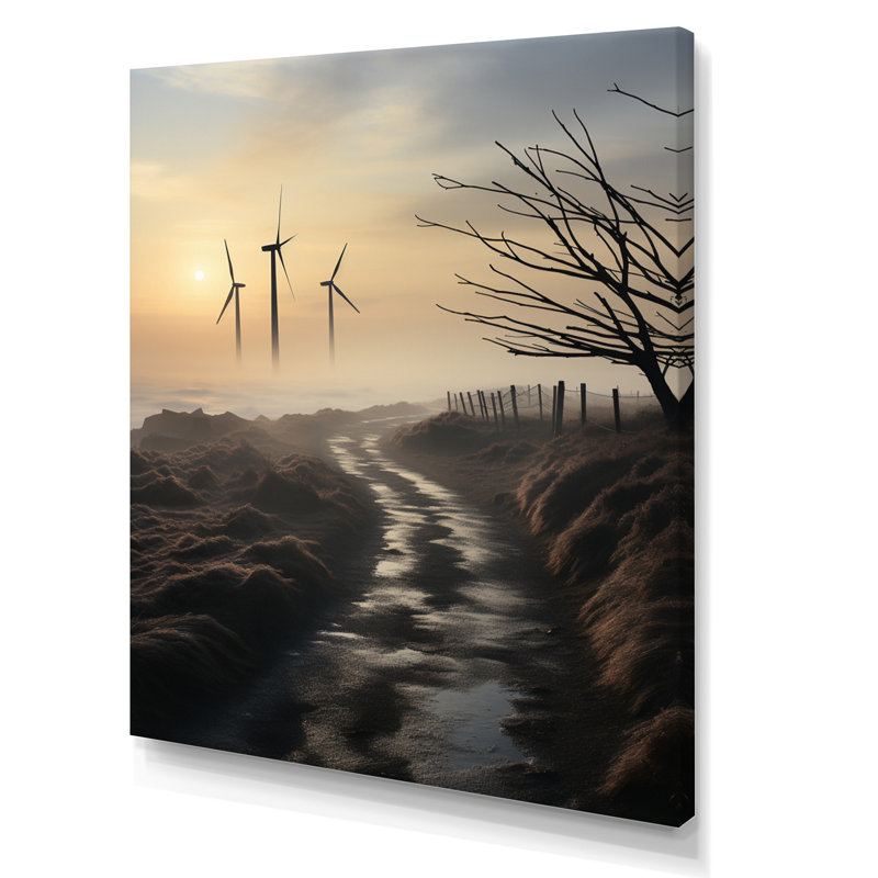 Wind Turbines Twilight sur toile, Toile tendue, H 40 po x l 30 po x P 1,5 po