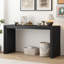 U_STYLE Console de style moderne en placage de bois massif de paulownia, convenant au vestibule, au salon ou à l'entrée.