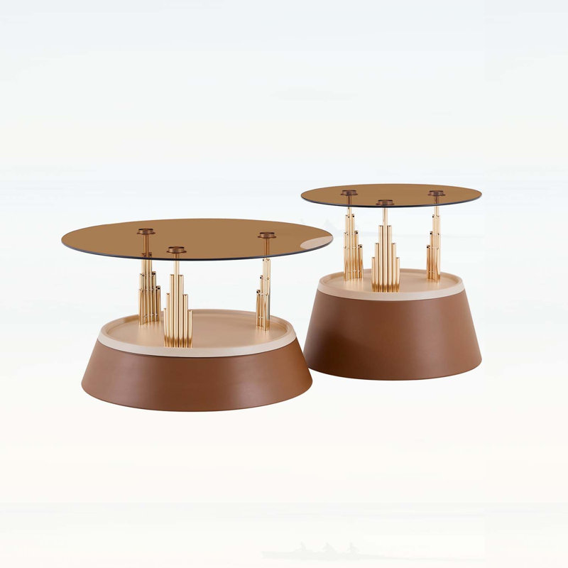 Ensemble de tables basses gigognes en verre trempé transparent, parfait pour les espaces de vie modernes et polyvalents