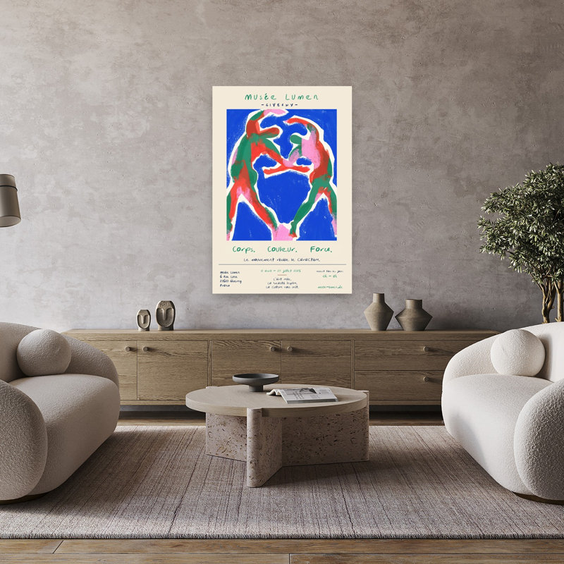 Abstract Dancing Figures Abstract Bold Colourful Wall Art Print, 48" H x 32" W