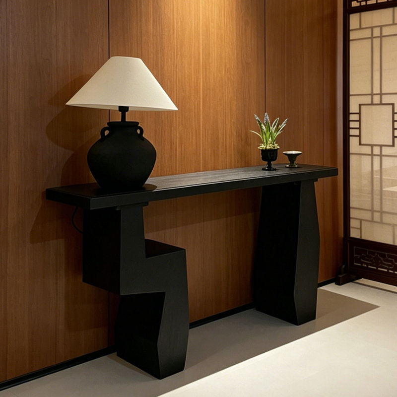 Console Mid-Century moderne en bois massif, 31.5" H x 51.2" W x 15" D