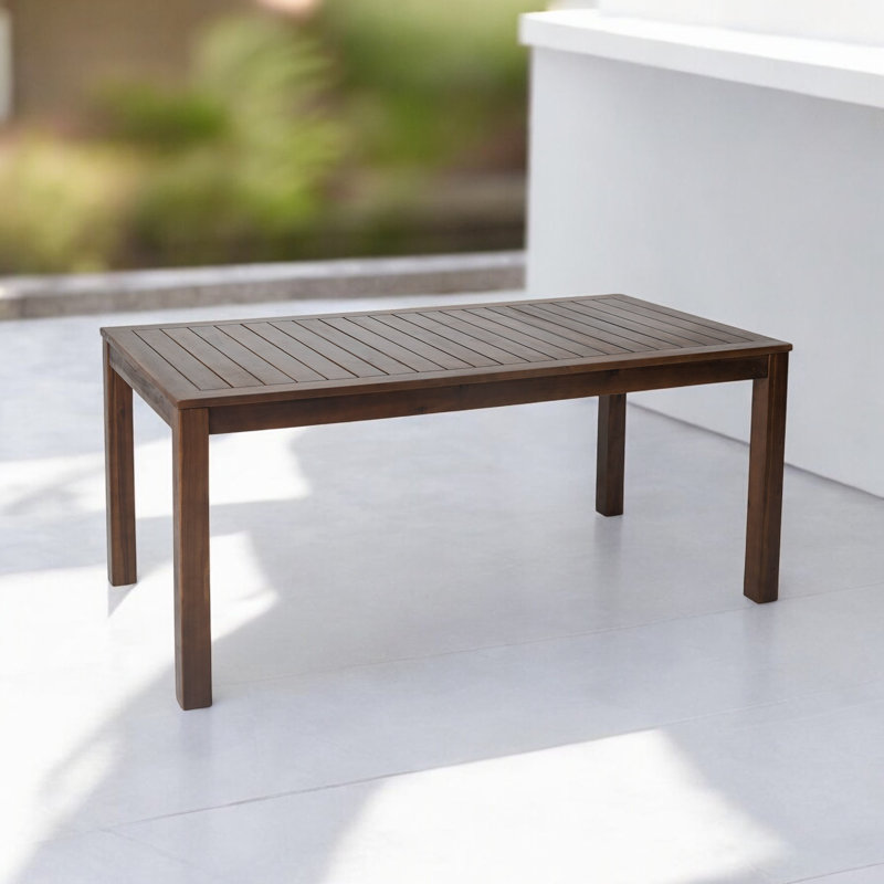 Table de jardin d'extérieur en bois 69 po, brun foncé