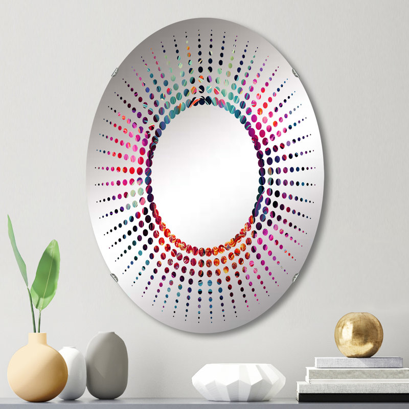 Nectar Neon Pinapple - Miroir décoratif Starburst | Ovale, 29,5 po x 19,6 po