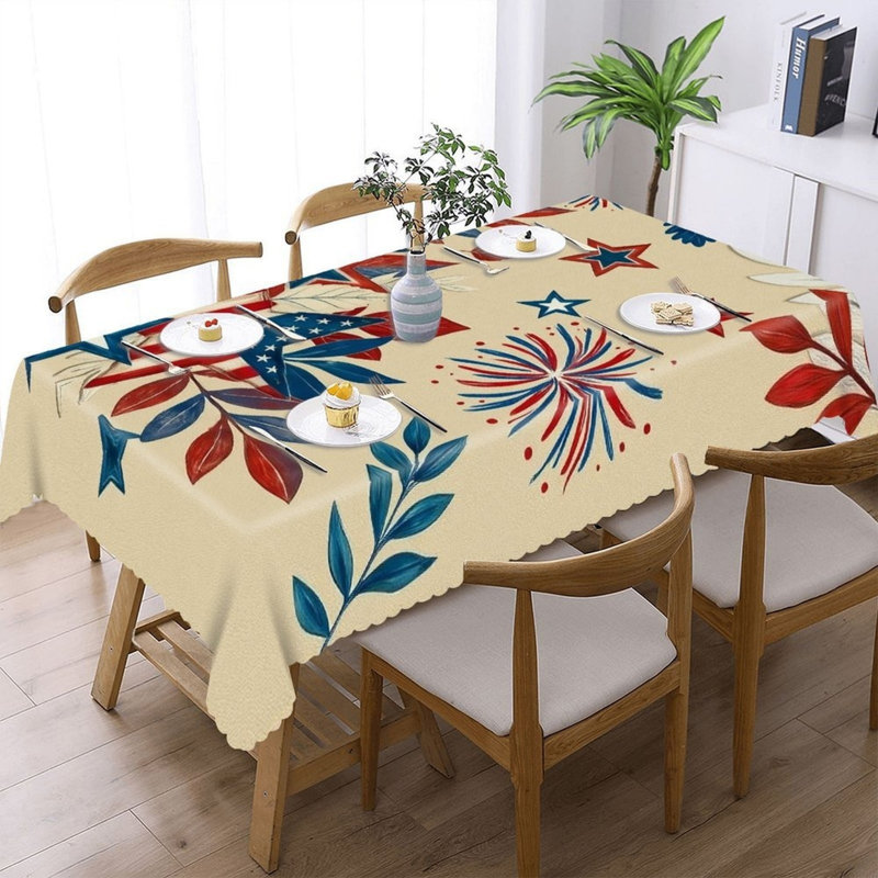 Nappe rectangulaire festonnée feu d'artifice 60 x 120