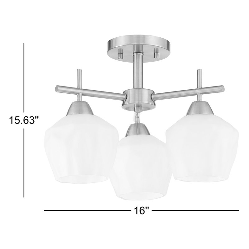 Sand & Stable Chauncee Transitional Chandelier, Brushed Nickel, White