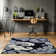 Tapis floral noir / gris