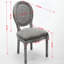 Chaises de salle à manger en bois massif de style français avec peinture antique, revêtement en tissu de lin et dossier en rotin, ensemble de deux pour des espaces de salle à manger élégants-626923794