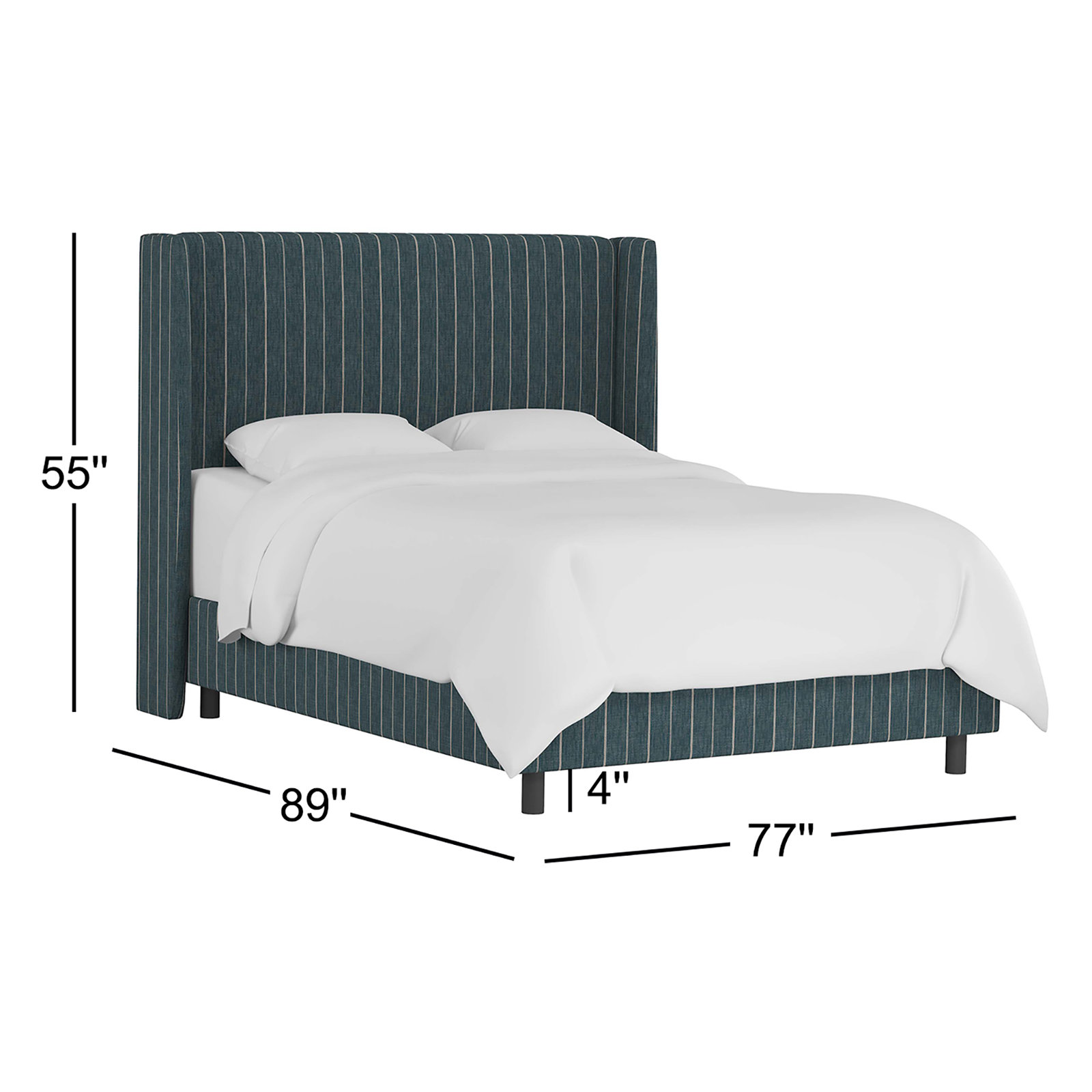 Tilly Upholstered Wingback Bed, California King, Fritz Sky