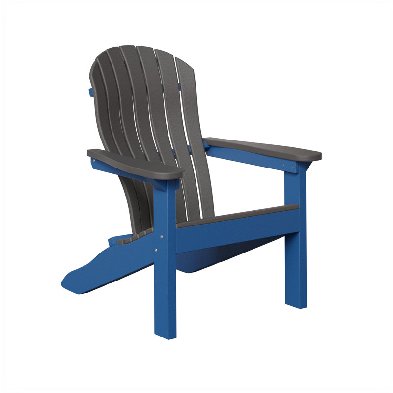 Berlin Gardens Contour Adirondack Chair, Smoke Gray with Pacific Blue