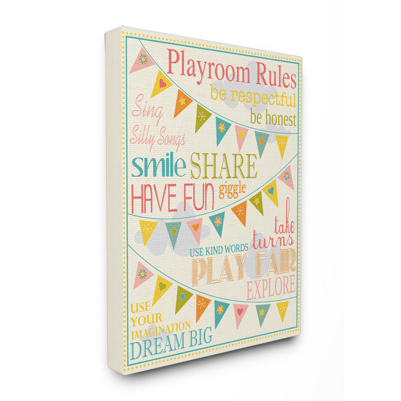 «Playroom Rules», art encadré, H 24 po x l 30 po, Toile tendue
