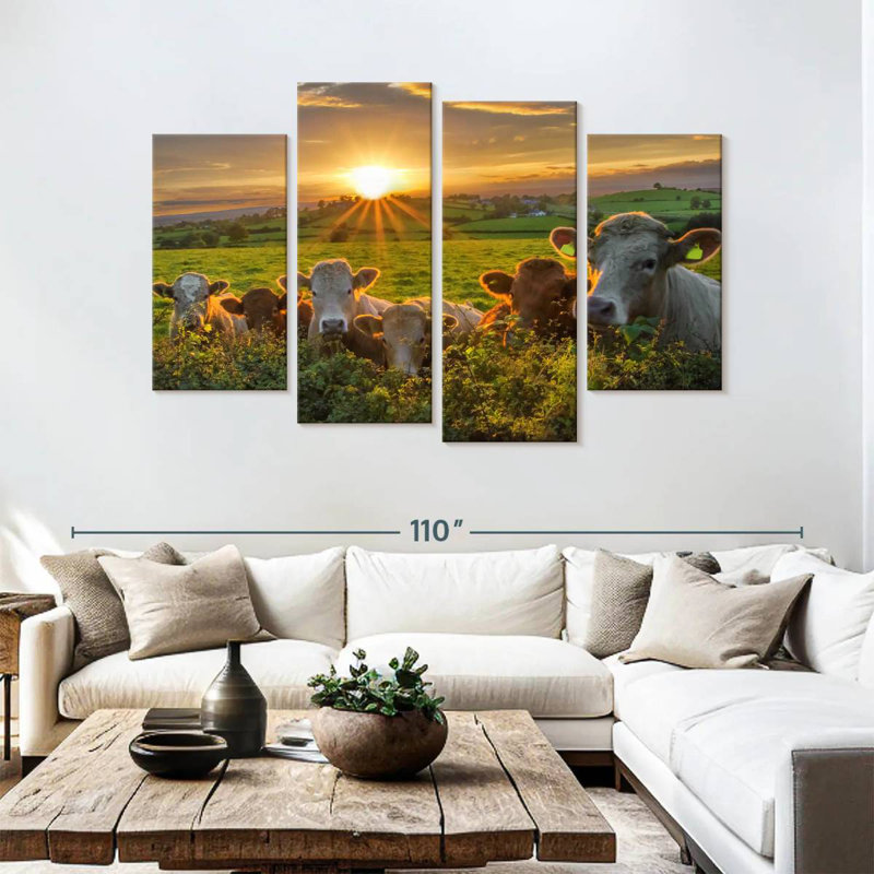 Brampt Sunset Cows, 54" H x 84" W
