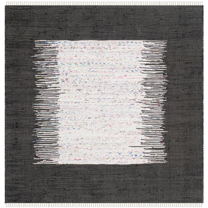 Paynter Hand Woven Cotton Ikat Rug, Square 4'