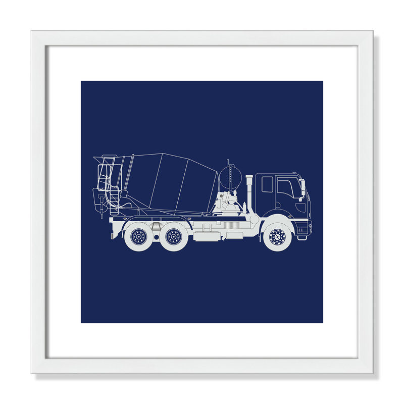 Camions Camions 1, art encadré, H 16 po x l 16 po x P 1,18 po, Encadré de boîte blanc