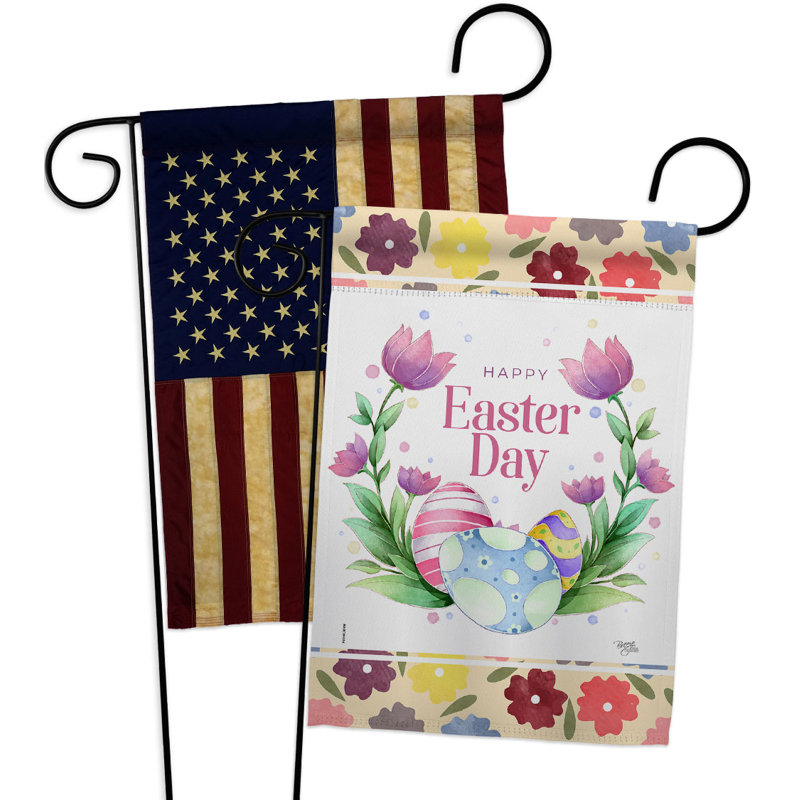 Double Sided 18.5'' H x 13'' W Polyester Easter Garden Flag