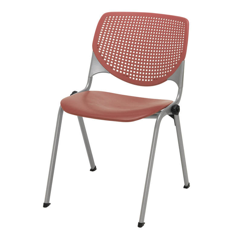 Chaise empilable sans accoudoirs Kool, Blanc, Argent, Rose