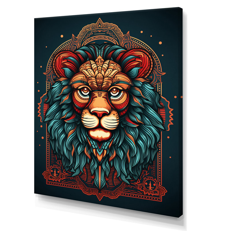 Portrait d'un lion sauvage - reproduction, H 40 po x l 30 po x P 1,5 po, Toile tendue