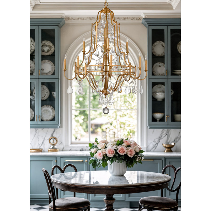Buckhead 12 - Light Chandelier, Antique Gold Leaf