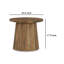 Table d'appoint Ceil, base ronde en bois massif brun noyer cannelé, 20 po
