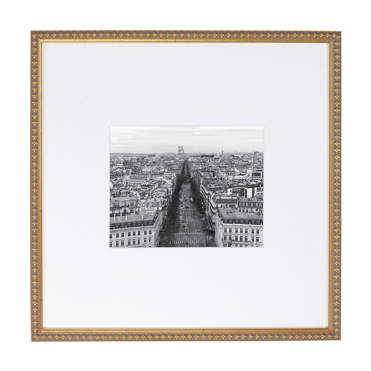 Wood Picture Frame - Set of 6 with Mat - Gold