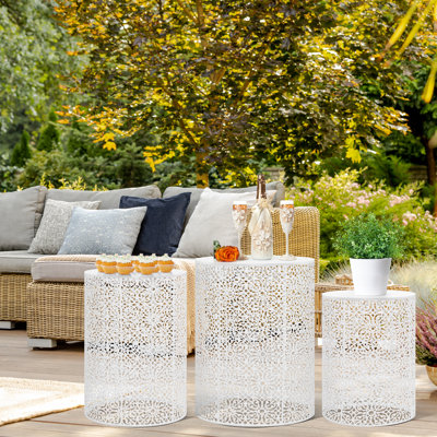 3 PCS Metal Daisi Garden Stool