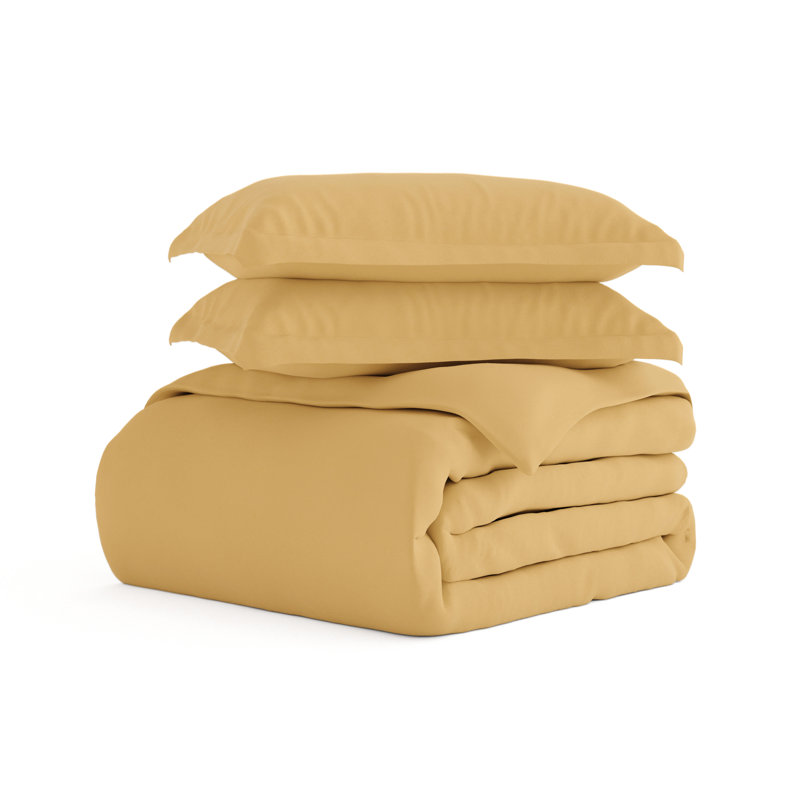 Ensemble de housse de couette en microfibre très douce Simply Soft™, Doré, Housse de couette très grand et 2 taies