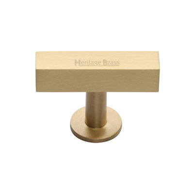 Heritage Brass Cabinet Knob Symmetrical Square Design 44mm