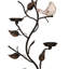 Floral Wall Mounted Candle Holder, 41 Inch Branches With Birds, 3 Plates