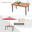 Buker Rectangular Metal Outdoor Dining Table With Umbrella Hole , 140cm cm W 75cm cm D