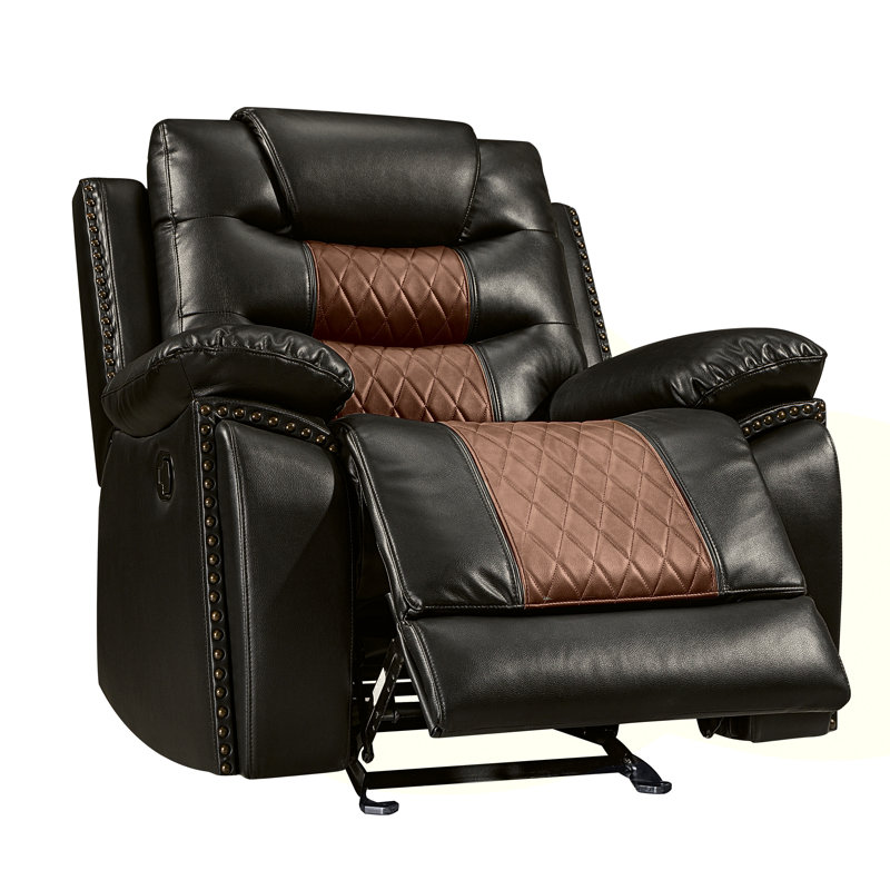 Riek Faux Leather Recliner, Manual - Handle / Lever