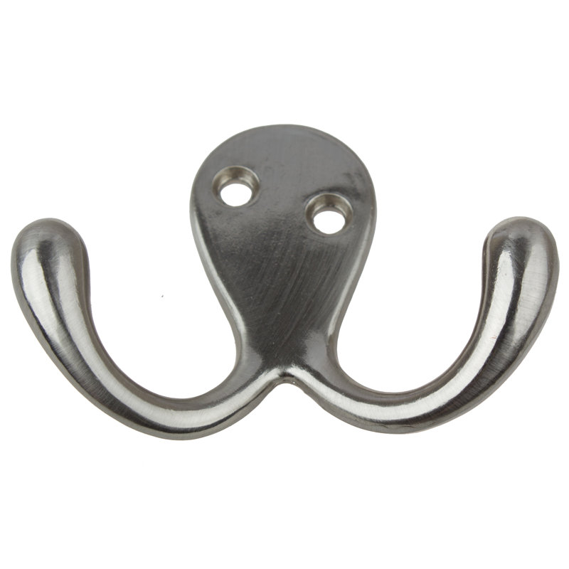 Metal Wall Hook, Satin Nickel