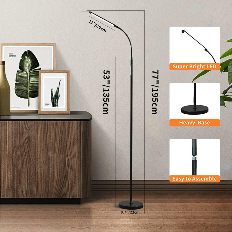 195cm Matte LED Arched Floor Lamp