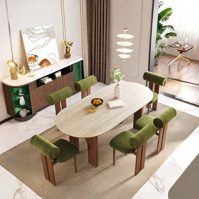 Mesostyle Rock Slab Dining Table Sets.