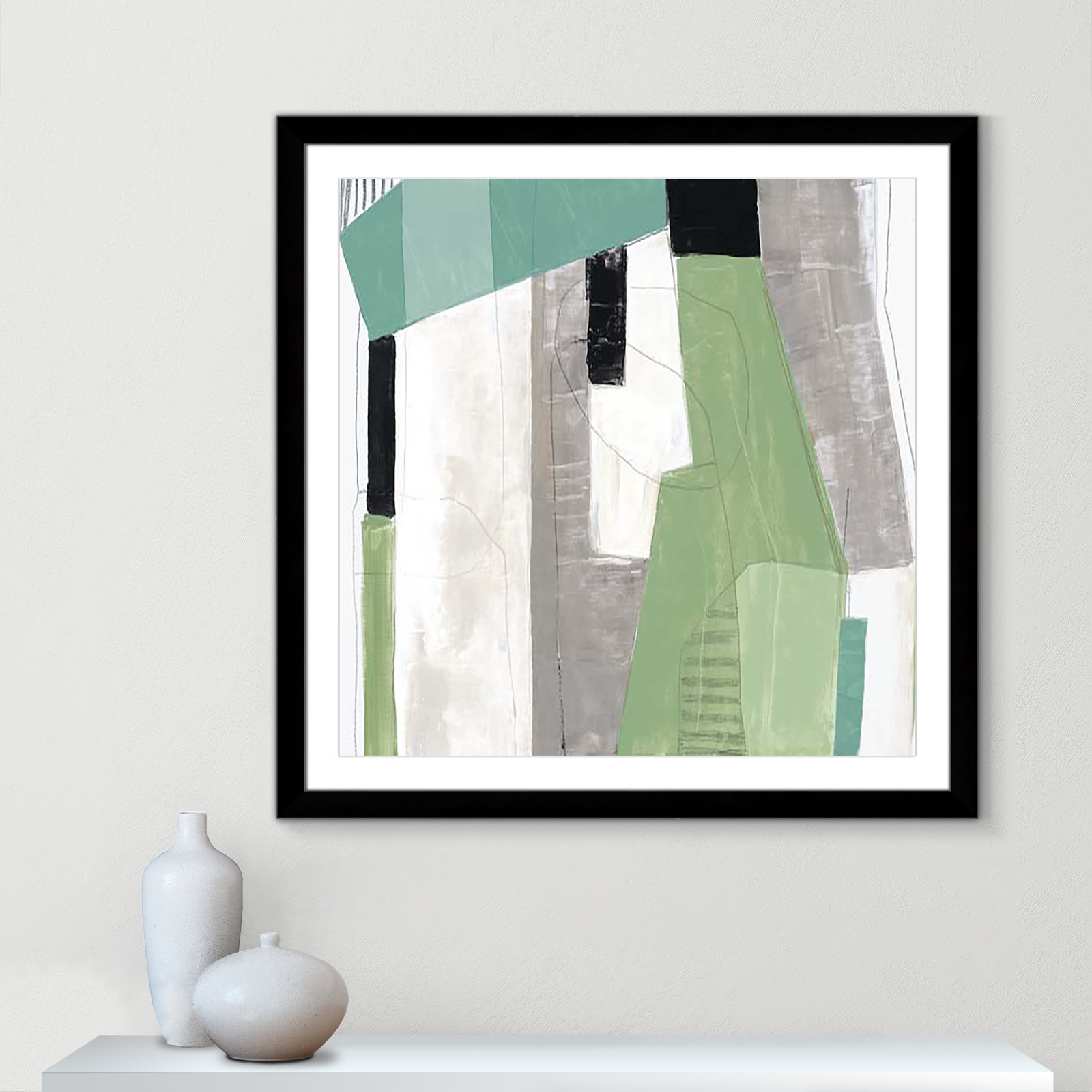 Evergreen Essence I Print, 37.5" H x 37.5" W x 2" D, Black Cube Framed