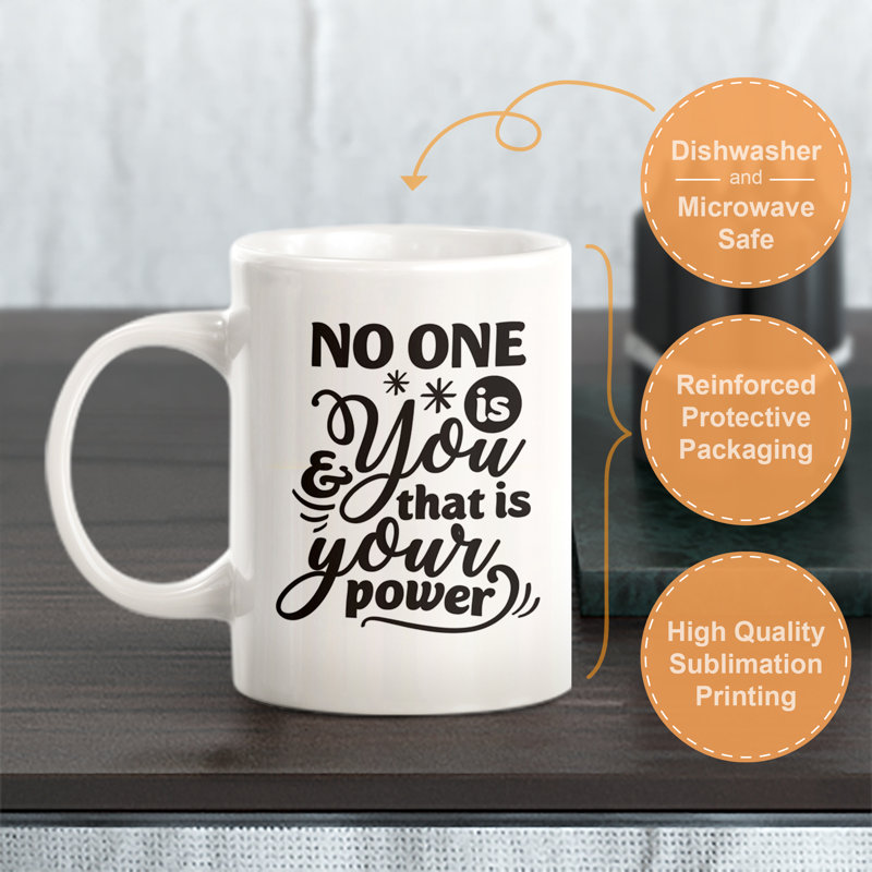 «No One Is You and That Is Your Power», tasse à café, Ensemble de verres à lait, Plastique polypropylène