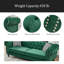 Canapé de 87 po en tissu d'ameublement en velours Chesterfield 87 po avec accoudoirs roulés et têtes de clou, canapé rembourré de style Mid-Century, canapé 3 places pour le salon, le bureau, un appartement-1248035928