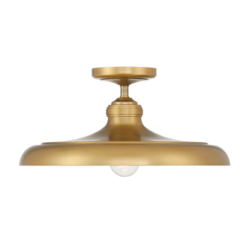 1 LIGHT SEMI FLUSH, Brass