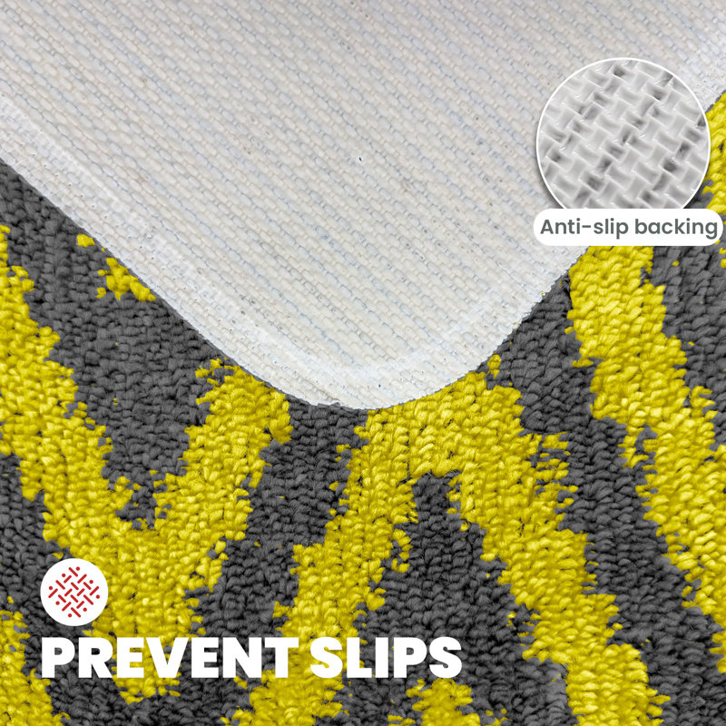 Sedric Polypropylene Plastic Non-Slip Bath Mat, Ochre