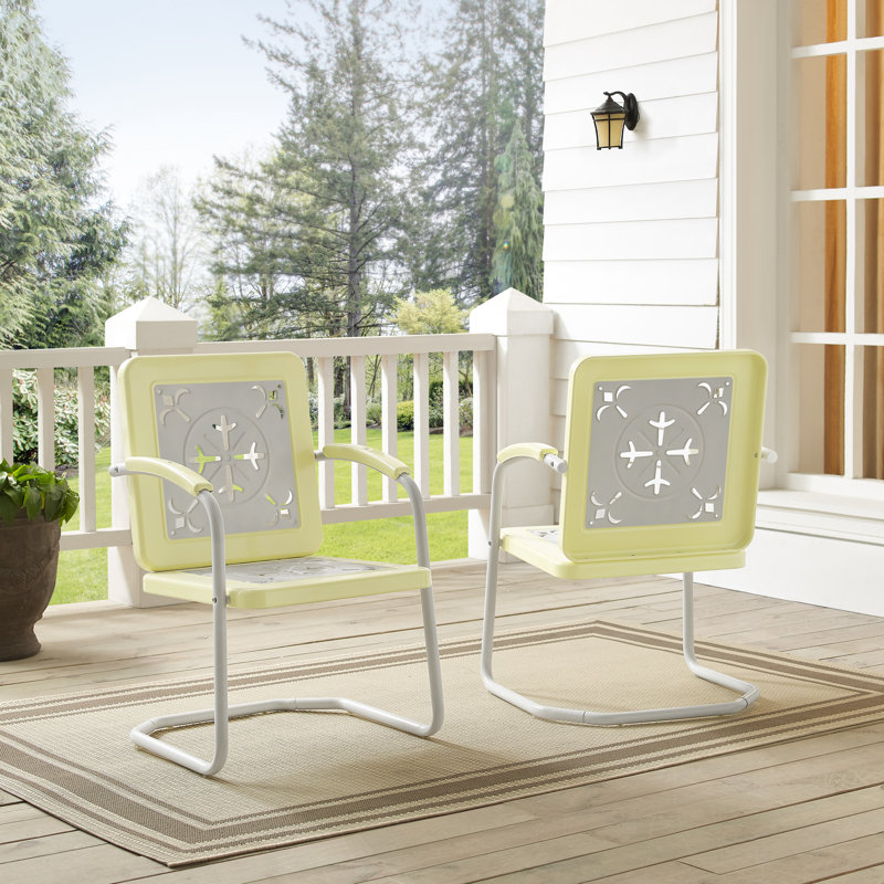 Chaise de patio Jorah, Brillance jaune pastel