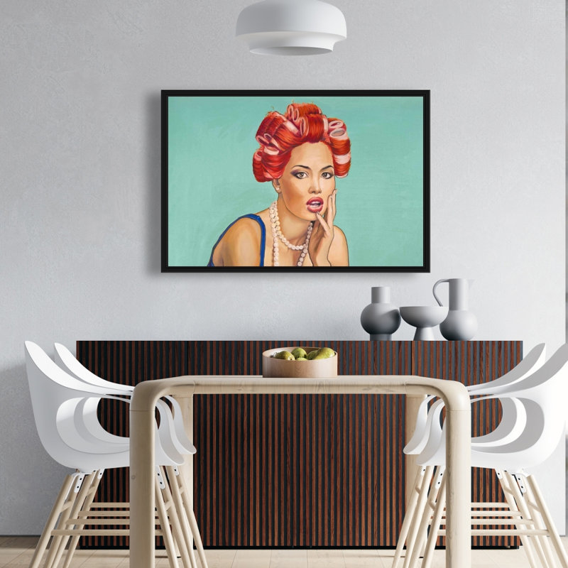 «Pin Up Girl With Curler» sur toile
