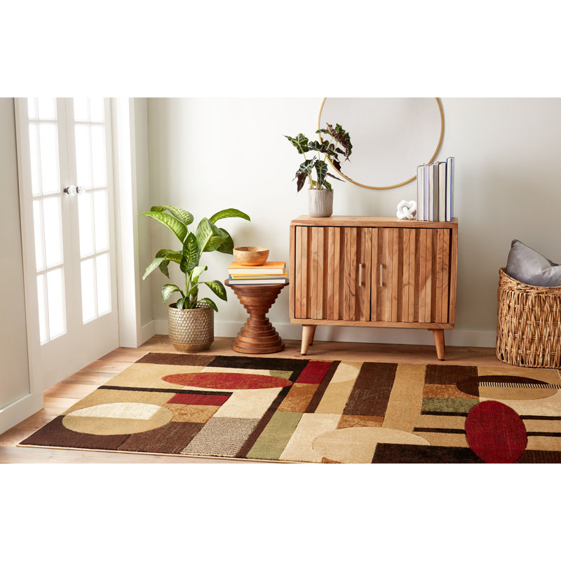 Amalyn Performance Geometric Indoor Rug, Rectangle 5'2" x 7'2"