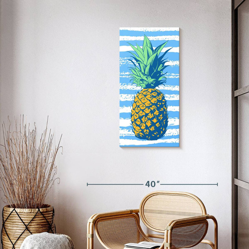 Ananas d'été sur toile, H 36 po x l 18 po x P 1,25 po